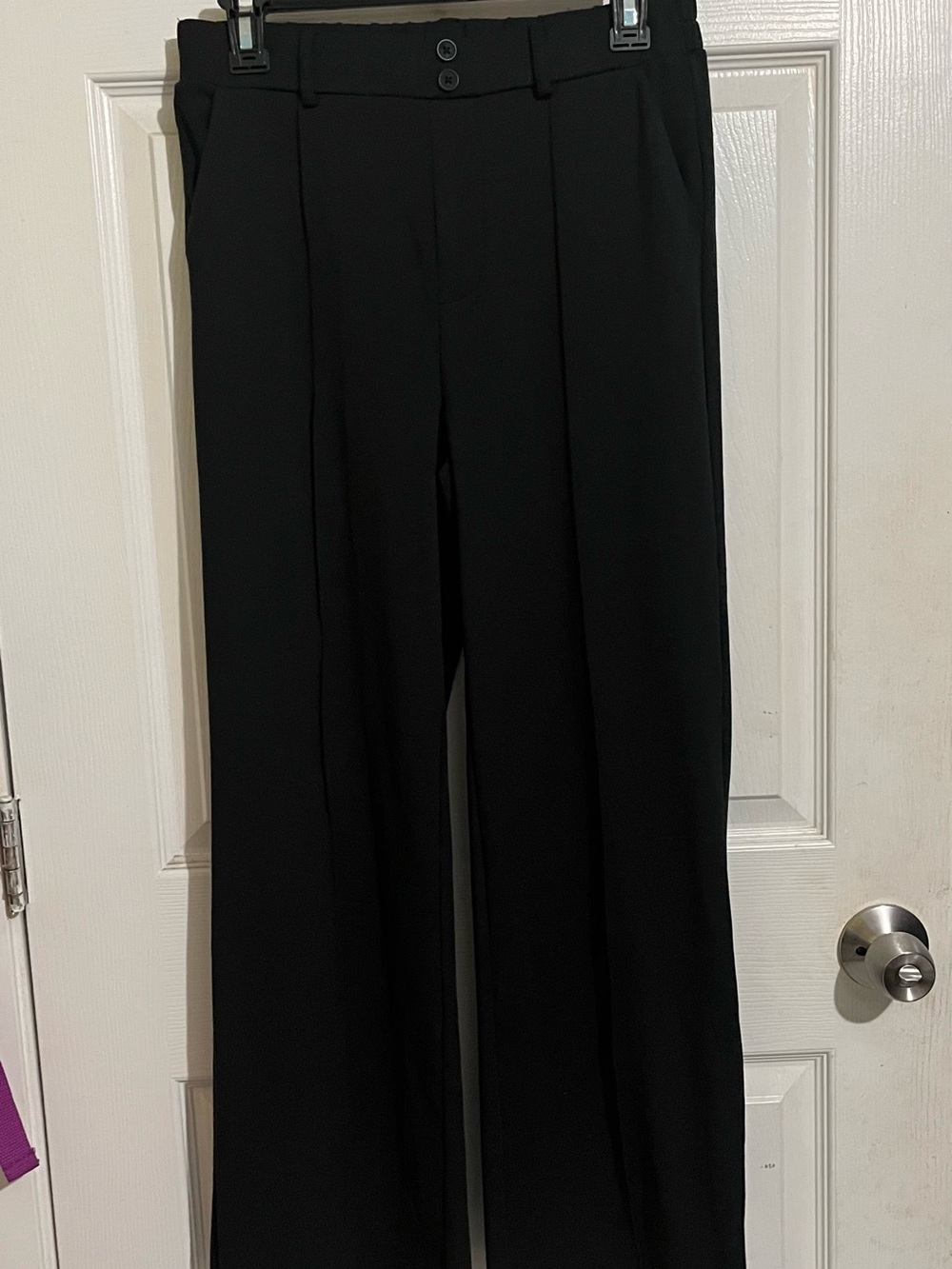 Women's Black Straight-Leg Dress Trousers